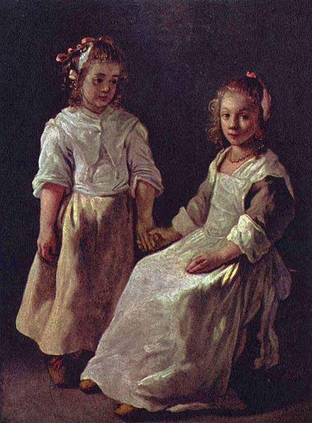 Louis Le Nain Twee meisjes. oil painting image